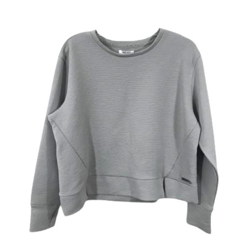 Nine West Women Long Sleeve Pullover Thumb Holes Gray L